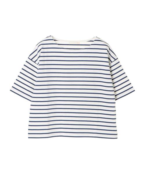 earth music&ecology（アースミュージックアンドエコロジー）の「ボーダーボーダー半袖ボートネックプルオーバー（Tシャツ/カットソー・レディース・ネイビー/グリーン/マスタード/ラベンダー/ダークブルー/オレンジ系その他・M/L）」の11枚目の写真