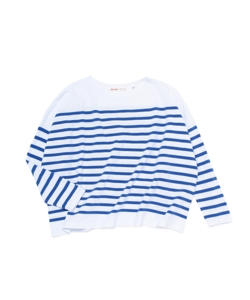 BEAMS BOY（ビームスボーイ）の「BEAMS BOY / ナバルボーダー ビッグボートネック（Tシャツ/カットソー・レディース・ブルー・ONE SIZE）」の12枚目の写真