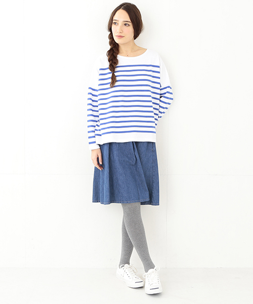 BEAMS BOY（ビームスボーイ）の「BEAMS BOY / ナバルボーダー ビッグボートネック（Tシャツ/カットソー・レディース・ブルー・ONE SIZE）」の17枚目の写真