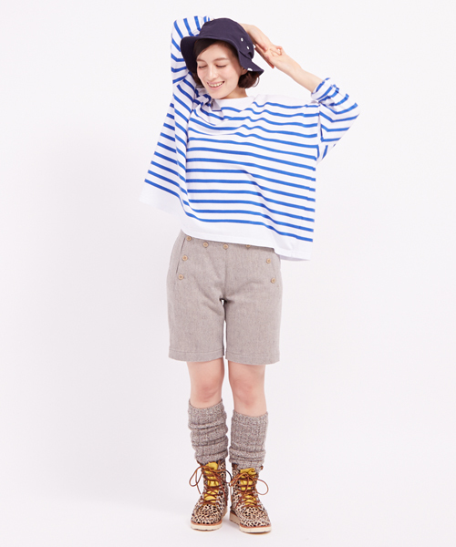 BEAMS BOY（ビームスボーイ）の「BEAMS BOY / ナバルボーダー ビッグボートネック（Tシャツ/カットソー・レディース・ブルー・ONE SIZE）」の8枚目の写真
