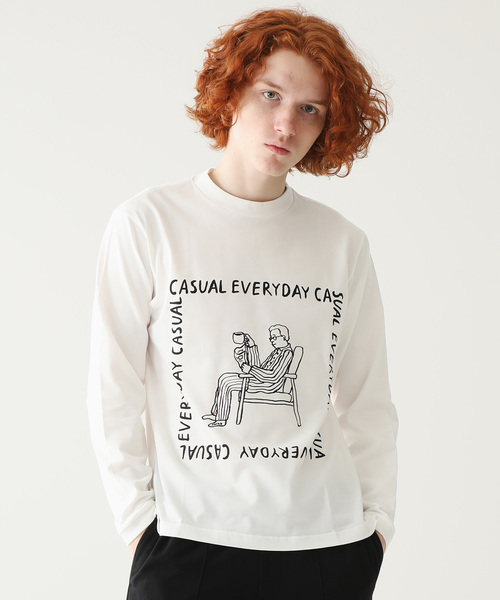 marka(マーカ)の「【marka×ニシクボサユリ】プリントTee L/S(Tシャツ/カットソー・メンズ・ホワイト/ブラック/ホワイト系その他/ブラック系その他・FREE/1/2)」の2枚目の写真