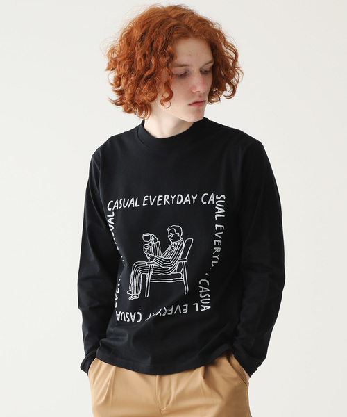 marka(マーカ)の「【marka×ニシクボサユリ】プリントTee L/S(Tシャツ/カットソー・メンズ・ホワイト/ブラック/ホワイト系その他/ブラック系その他・FREE/1/2)」の1枚目の写真