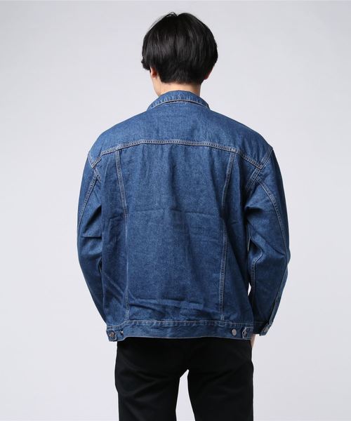 WEGO（ウィゴー）の「WEGO/ビッグシルエットデニムジャケット（デニムジャケット・メンズ・インディゴブルー/ライトインディゴブルー・MEDIUM/LARGE）」の4枚目の写真