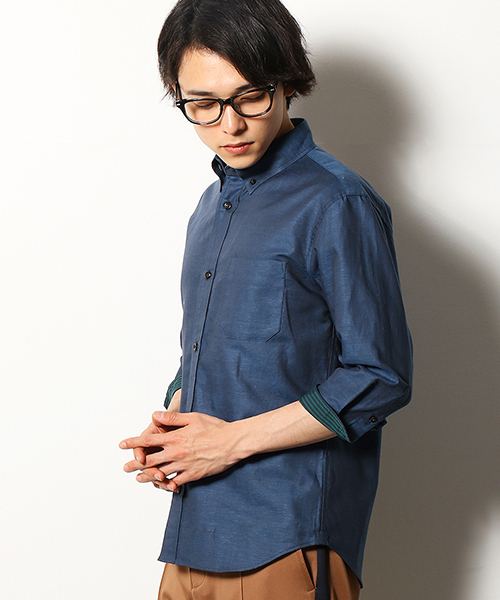 COMME CA COMMUNE(コムサコミューン)の「スーピマコットン 7分袖リネンシャツ(シャツ/ブラウス・メンズ・ホワイト/レッド/ネイビー/キャメル・LARGE/MEDIUM/X-LARGE/SMALL)」の9枚目の写真