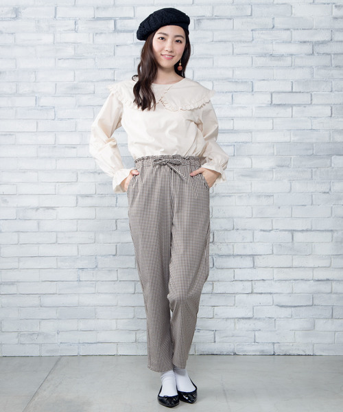 WEGO（ウィゴー）の「WEGO/フリルビッグカラーブラウス（シャツ/ブラウス・レディース・ホワイト/ライトベージュ・FREE）」の9枚目の写真