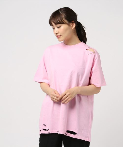 PUNYUS(プニュズ)の「クラッシュTシャツ(Tシャツ/カットソー・レディース・ピンク/パープル/ホワイト/ブラック・3/4)」の5枚目の写真