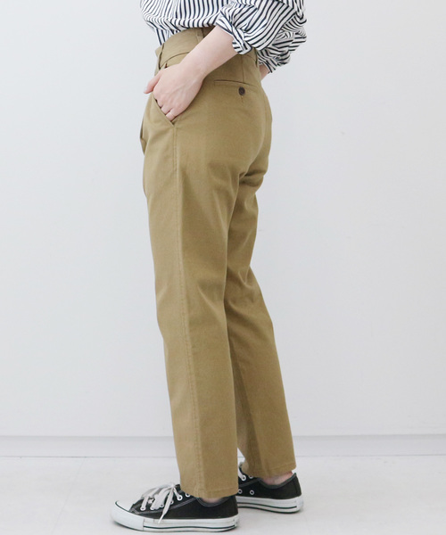 AMERICAN HOLIC（アメリカンホリック）の「綿ツイルテーパードパンツ＊（チノパンツ・レディース・チャコールグレー/ベージュ/グレー/カーキ・S/M/L/XS）」の7枚目の写真