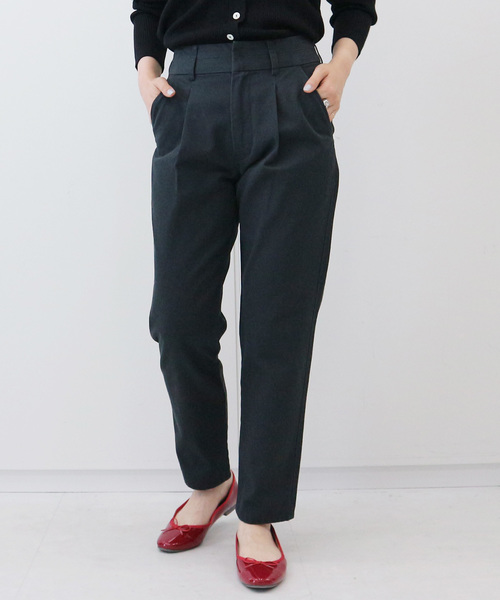 AMERICAN HOLIC（アメリカンホリック）の「綿ツイルテーパードパンツ＊（チノパンツ・レディース・チャコールグレー/ベージュ/グレー/カーキ・S/M/L/XS）」の9枚目の写真