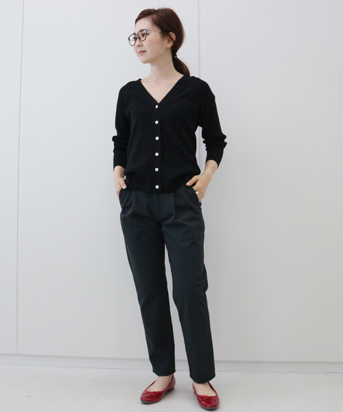 AMERICAN HOLIC（アメリカンホリック）の「綿ツイルテーパードパンツ＊（チノパンツ・レディース・チャコールグレー/ベージュ/グレー/カーキ・S/M/L/XS）」の11枚目の写真