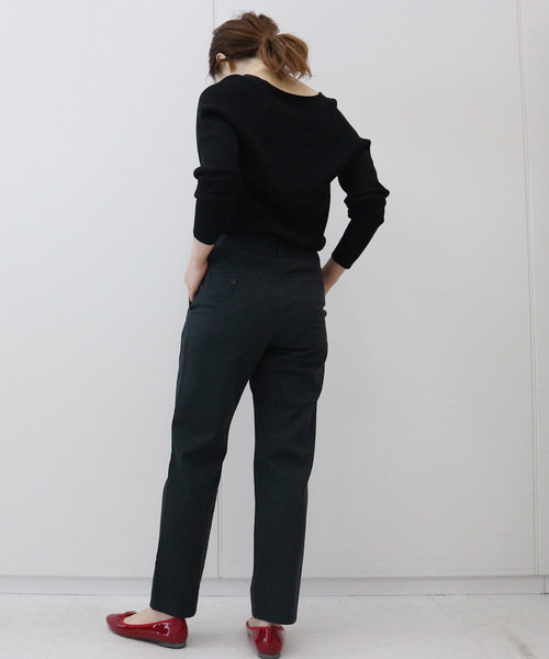 AMERICAN HOLIC（アメリカンホリック）の「綿ツイルテーパードパンツ＊（チノパンツ・レディース・チャコールグレー/ベージュ/グレー/カーキ・S/M/L/XS）」の12枚目の写真