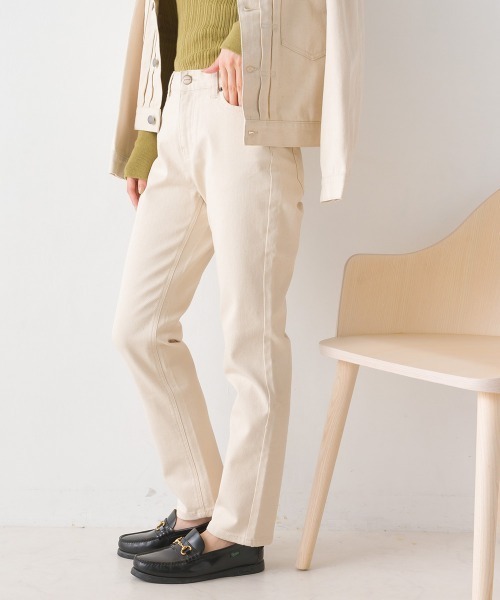 OMNES Another Edition（オムネス アナザーエディション）の「ストレッチツイルテーパードパンツ（その他パンツ・レディース・ホワイト/ブラック/ベージュ/ネイビー/グレー/カーキ/ブルー系その他/ワンウォッシュ/レンガ/ブルー系その他2/チャコールグレー/ホワイト系その他・SMALL/MEDIUM/LARGE/X-LARGE）」の4枚目の写真