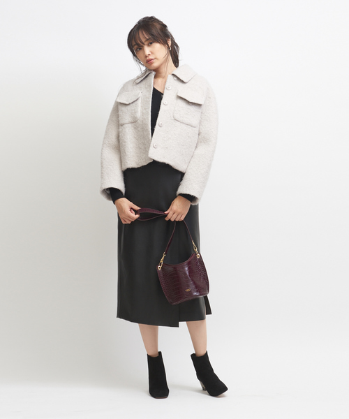 qualite（カリテ）の「アルパカアストラカンショートブルゾン