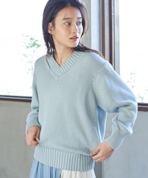 AMERICAN HOLIC | 【2020SS】太Ｖネックミドルゲージニットプルオーバー＊(ニット/セーター)