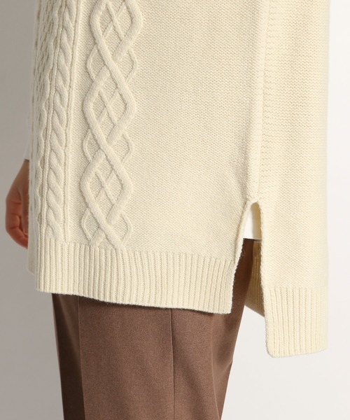 niko and...（ニコアンド）の「春ケーブルビッグベスト（ベスト・レディース・ネイビー/オフホワイト/イエロー・FREE）」の12枚目の写真