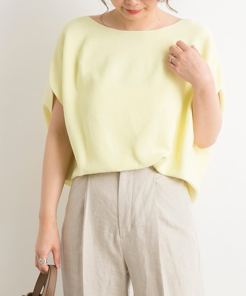 DouDou（ドゥドゥ）の「ガーターフレンチ（ニット/セーター・レディース・ブラック/ベージュ/オフホワイト/イエロー・FREE）」の4枚目の写真