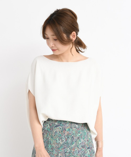 DouDou（ドゥドゥ）の「ガーターフレンチ（ニット/セーター・レディース・ブラック/ベージュ/オフホワイト/イエロー・FREE）」の5枚目の写真