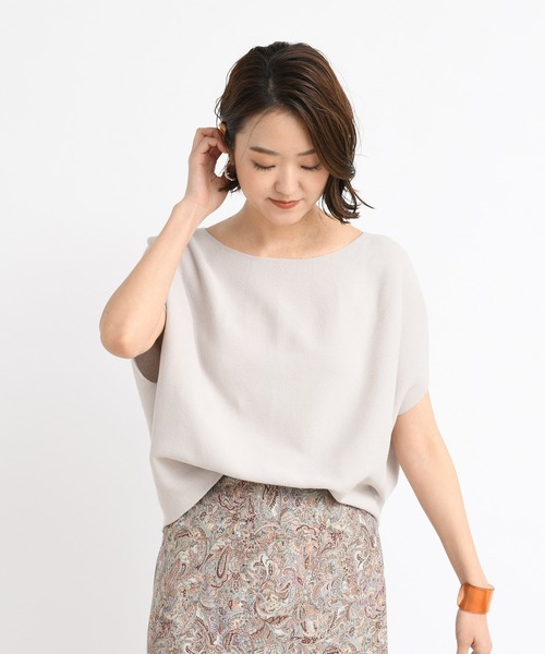 DouDou（ドゥドゥ）の「ガーターフレンチ（ニット/セーター・レディース・ブラック/ベージュ/オフホワイト/イエロー・FREE）」の9枚目の写真