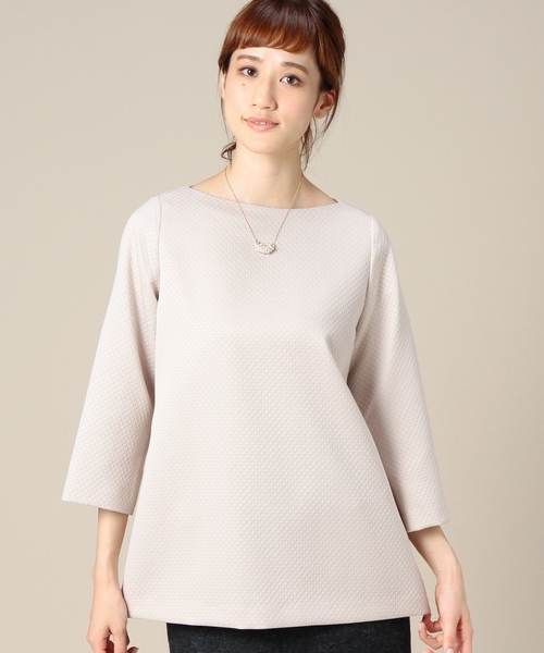 BEAUTY&YOUTH UNITED ARROWS（ビューティーアンドユースユナイテッドアローズ）の「BYBC ダイヤジャカードロング8分袖チュニック ◆（シャツ/ブラウス・レディース・ブラック/ライトグレー/コバルトブルー・フリー）」の2枚目の写真