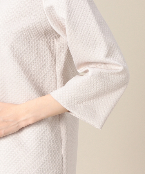 BEAUTY&YOUTH UNITED ARROWS（ビューティーアンドユースユナイテッドアローズ）の「BYBC ダイヤジャカードロング8分袖チュニック ◆（シャツ/ブラウス・レディース・ブラック/ライトグレー/コバルトブルー・フリー）」の7枚目の写真