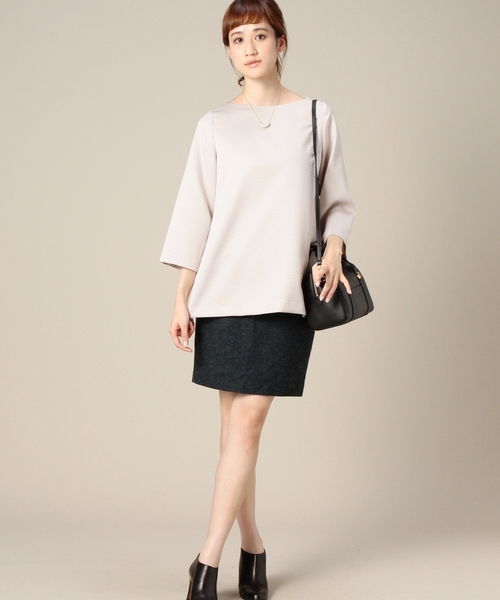 BEAUTY&YOUTH UNITED ARROWS（ビューティーアンドユースユナイテッドアローズ）の「BYBC ダイヤジャカードロング8分袖チュニック ◆（シャツ/ブラウス・レディース・ブラック/ライトグレー/コバルトブルー・フリー）」の12枚目の写真