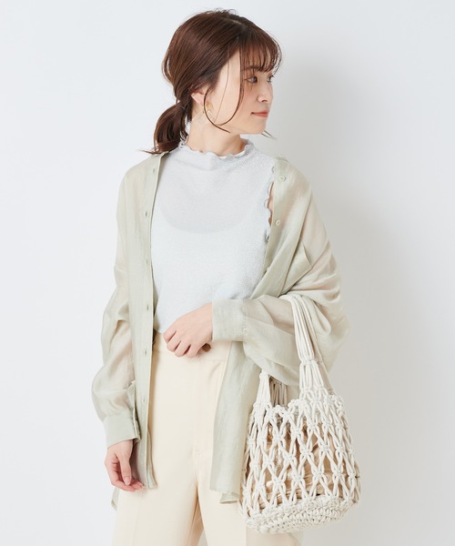 one after another NICE CLAUP（ワンアフターアナザーナイスクラップ）の「メロープチハイネックインナー（タンクトップ・レディース・オフホワイト/シルバー/ミント/ベージュ系その他・FREE）」の14枚目の写真