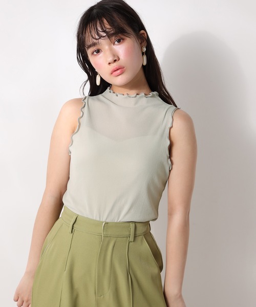 one after another NICE CLAUP（ワンアフターアナザーナイスクラップ）の「メロープチハイネックインナー（タンクトップ・レディース・オフホワイト/シルバー/ミント/ベージュ系その他・FREE）」の18枚目の写真