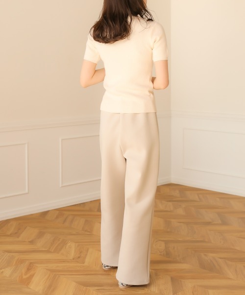 Bab（バブ）の「【WEB限定】ミニボンディングセンタースリットパンツ/フルレングスセンタープレスフレアパンツ（その他パンツ・レディース・ブラック/ホワイト系その他/グレー系その他・FREE）」の7枚目の写真