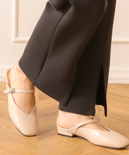 Bab（バブ）の「【WEB限定】ミニボンディングセンタースリットパンツ/フルレングスセンタープレスフレアパンツ（その他パンツ・レディース・ブラック/ホワイト系その他/グレー系その他・FREE）」の13枚目の写真