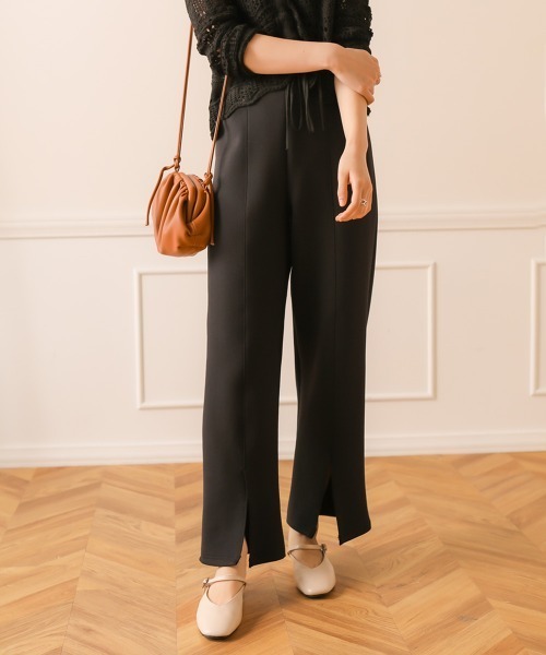 Bab（バブ）の「【WEB限定】ミニボンディングセンタースリットパンツ/フルレングスセンタープレスフレアパンツ（その他パンツ・レディース・ブラック/ホワイト系その他/グレー系その他・FREE）」の14枚目の写真