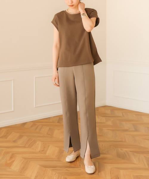 Bab（バブ）の「【WEB限定】ミニボンディングセンタースリットパンツ/フルレングスセンタープレスフレアパンツ（その他パンツ・レディース・ブラック/ホワイト系その他/グレー系その他・FREE）」の17枚目の写真