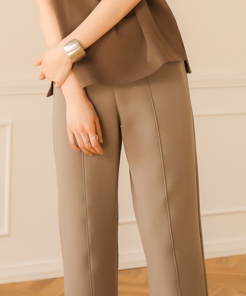 Bab（バブ）の「【WEB限定】ミニボンディングセンタースリットパンツ/フルレングスセンタープレスフレアパンツ（その他パンツ・レディース・ブラック/ホワイト系その他/グレー系その他・FREE）」の18枚目の写真