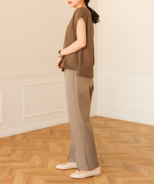 Bab（バブ）の「【WEB限定】ミニボンディングセンタースリットパンツ/フルレングスセンタープレスフレアパンツ（その他パンツ・レディース・ブラック/ホワイト系その他/グレー系その他・FREE）」の19枚目の写真