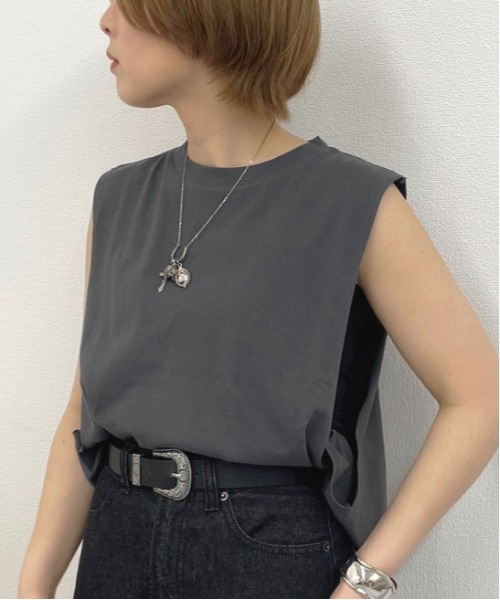 apres jour mignon(アプレジュールミニョン)の「BIGタンクキャミセット【ZOZOTOWN限定アイテム】(Tシャツ/カットソー・レディース・オフホワイト/ミント/ブラック・フリー)」の2枚目の写真