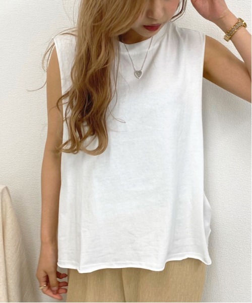 apres jour mignon(アプレジュールミニョン)の「BIGタンクキャミセット【ZOZOTOWN限定アイテム】(Tシャツ/カットソー・レディース・オフホワイト/ミント/ブラック・フリー)」の5枚目の写真