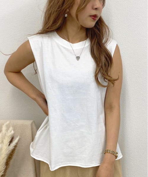 apres jour mignon(アプレジュールミニョン)の「BIGタンクキャミセット【ZOZOTOWN限定アイテム】(Tシャツ/カットソー・レディース・オフホワイト/ミント/ブラック・フリー)」の4枚目の写真