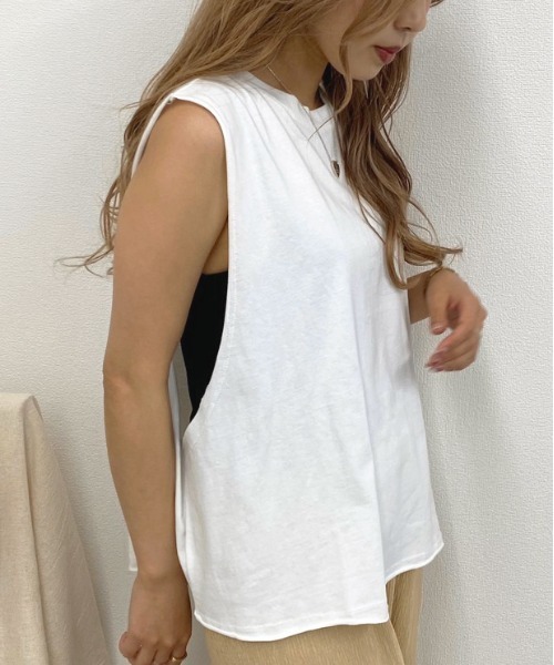 apres jour mignon(アプレジュールミニョン)の「BIGタンクキャミセット【ZOZOTOWN限定アイテム】(Tシャツ/カットソー・レディース・オフホワイト/ミント/ブラック・フリー)」の7枚目の写真