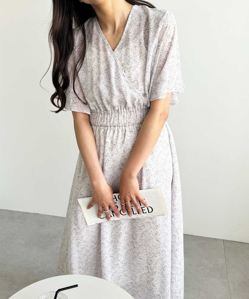 セール】【新色追加】夏にぴったり。フレアースリーブカシュクール