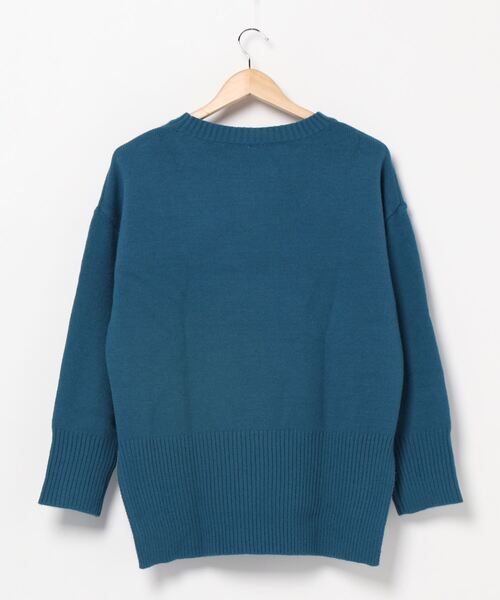 coca（coca）（コカ）の「スリットオーバーサイズニット（ニット/セーター・レディース・ブルー/ライトベージュ・ONE SIZE）」の3枚目の写真