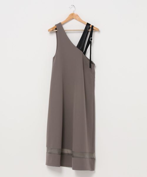 LUGIVA(ルギヴァ)の「【 LUGIVA / ルギヴァ 】合織二重織ストレッチジャンパースカート 301504 HAZ(ジャンパースカート・レディース・グレー・38)」の1枚目の写真