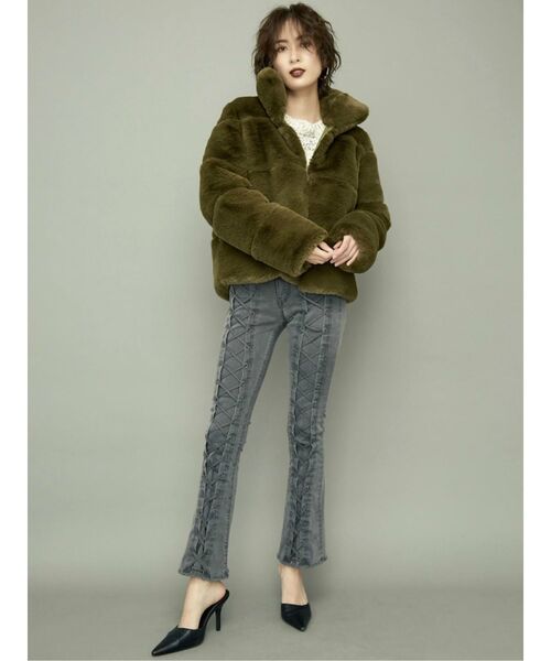 GYDA（ジェイダ）の「switch overエコファーCO（ムートンコート・レディース・ベージュ/カーキ・FREE）」の8枚目の写真