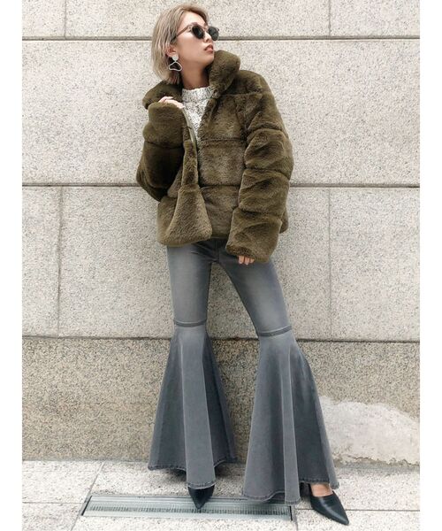 GYDA（ジェイダ）の「switch overエコファーCO（ムートンコート・レディース・ベージュ/カーキ・FREE）」の11枚目の写真