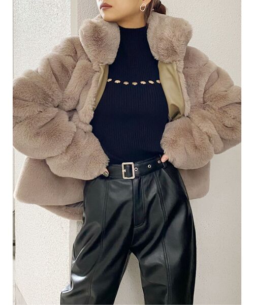 GYDA（ジェイダ）の「switch overエコファーCO（ムートンコート・レディース・ベージュ/カーキ・FREE）」の10枚目の写真