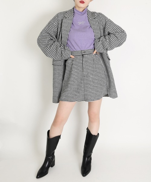 WC（ダブル シー）の「WC/【セットアップ対応商品】千鳥柄スカート（スカート・レディース・ブラック/ブラウン・FREE）」の4枚目の写真