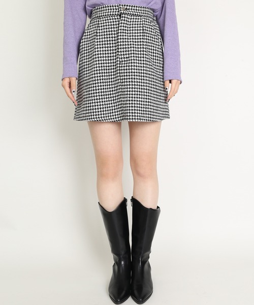WC（ダブル シー）の「WC/【セットアップ対応商品】千鳥柄スカート（スカート・レディース・ブラック/ブラウン・FREE）」の5枚目の写真