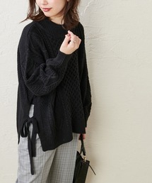natural couture | サイドリボンゆるっとニット(ニット/セーター)