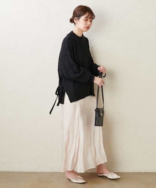 natural couture(ナチュラルクチュール)の「サイドリボンゆるっとニット(ニット/セーター・レディース・ブラック/ブラウン/グリーン/アイボリー・FREE)」の18枚目の写真