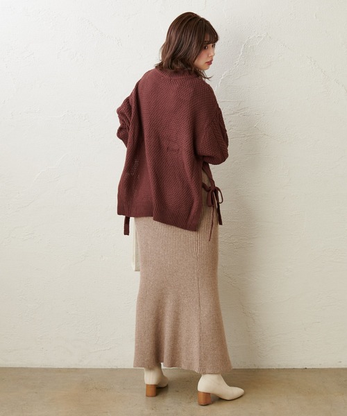 natural couture(ナチュラルクチュール)の「サイドリボンゆるっとニット(ニット/セーター・レディース・ブラック/ブラウン/グリーン/アイボリー・FREE)」の22枚目の写真