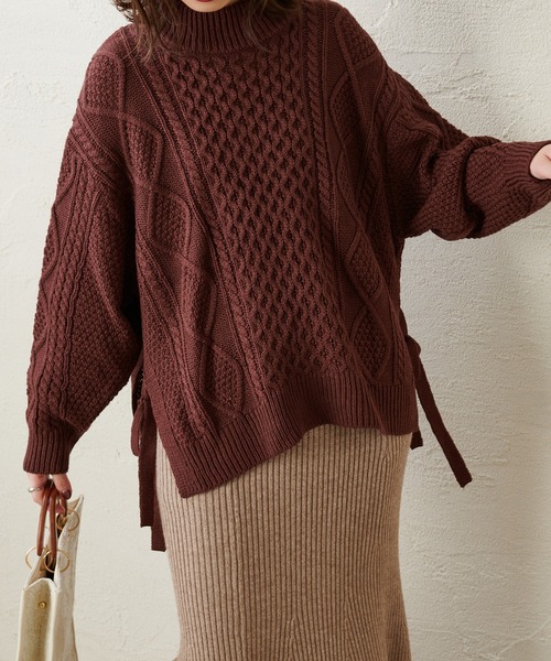 natural couture(ナチュラルクチュール)の「サイドリボンゆるっとニット(ニット/セーター・レディース・ブラック/ブラウン/グリーン/アイボリー・FREE)」の20枚目の写真