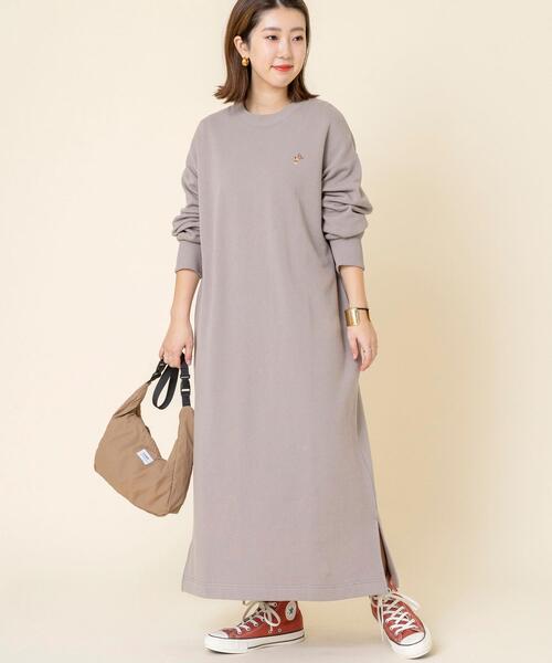 Web限定 Usaコットン裏起毛クマ刺繍スウェットワンピース コーエンベア レディース Women Coen コーエン 公式ファッション通販