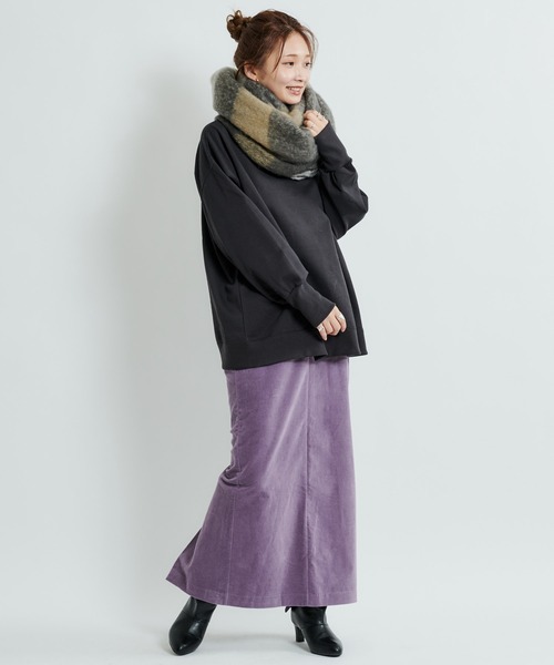 DouDou(ドゥドゥ)の「ベルベットタイトスカート(スカート・レディース・ベージュ/ブルー/パープル・FREE)」の12枚目の写真